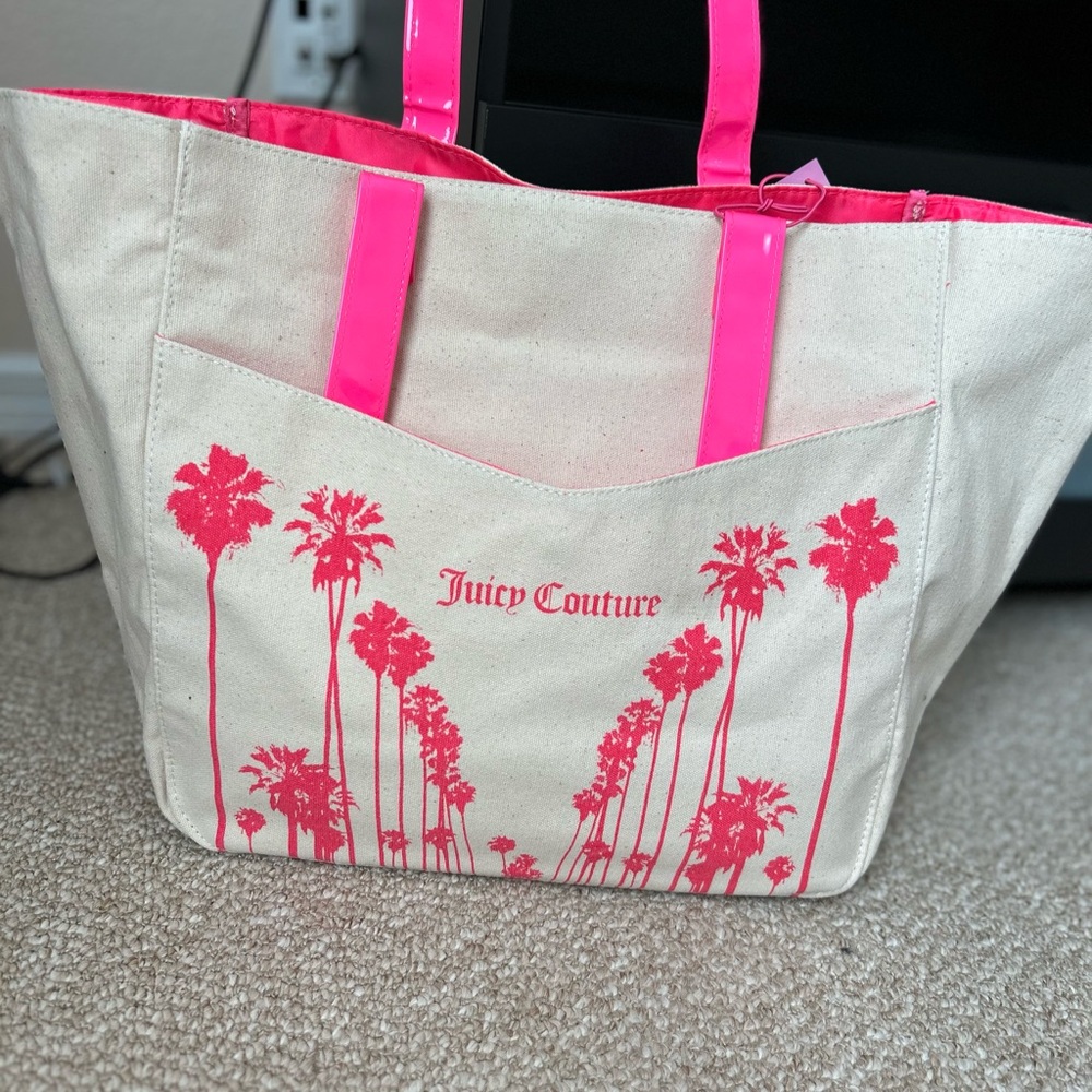 Juicy Couture Pink and Cream Tote Bag
